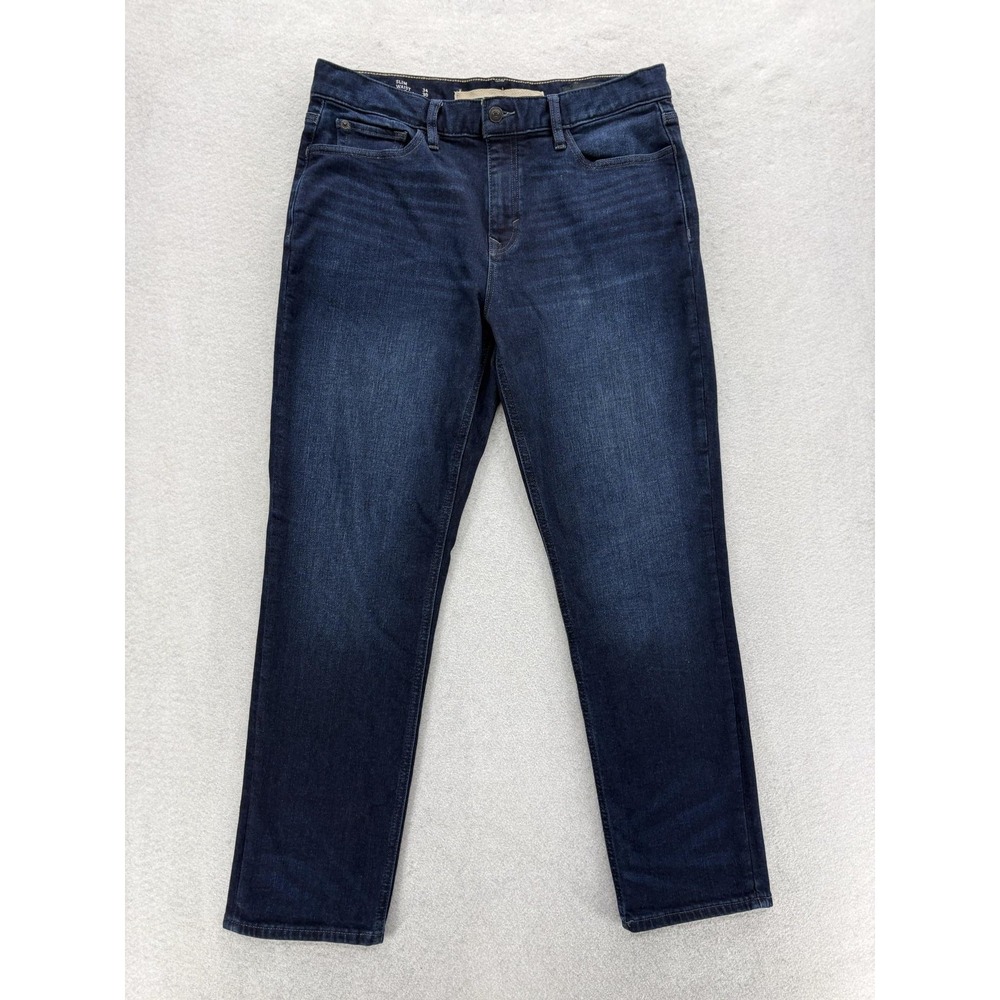 Banana Republic Traveler Jeans Mens 34x30 Blue Dark Wash Slim Tapered Denim